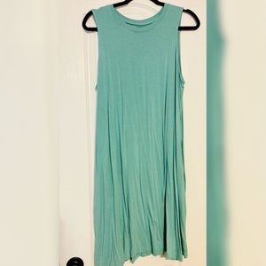 Women’s extra large Time and Tru teal sleeveless swing dress with pockets